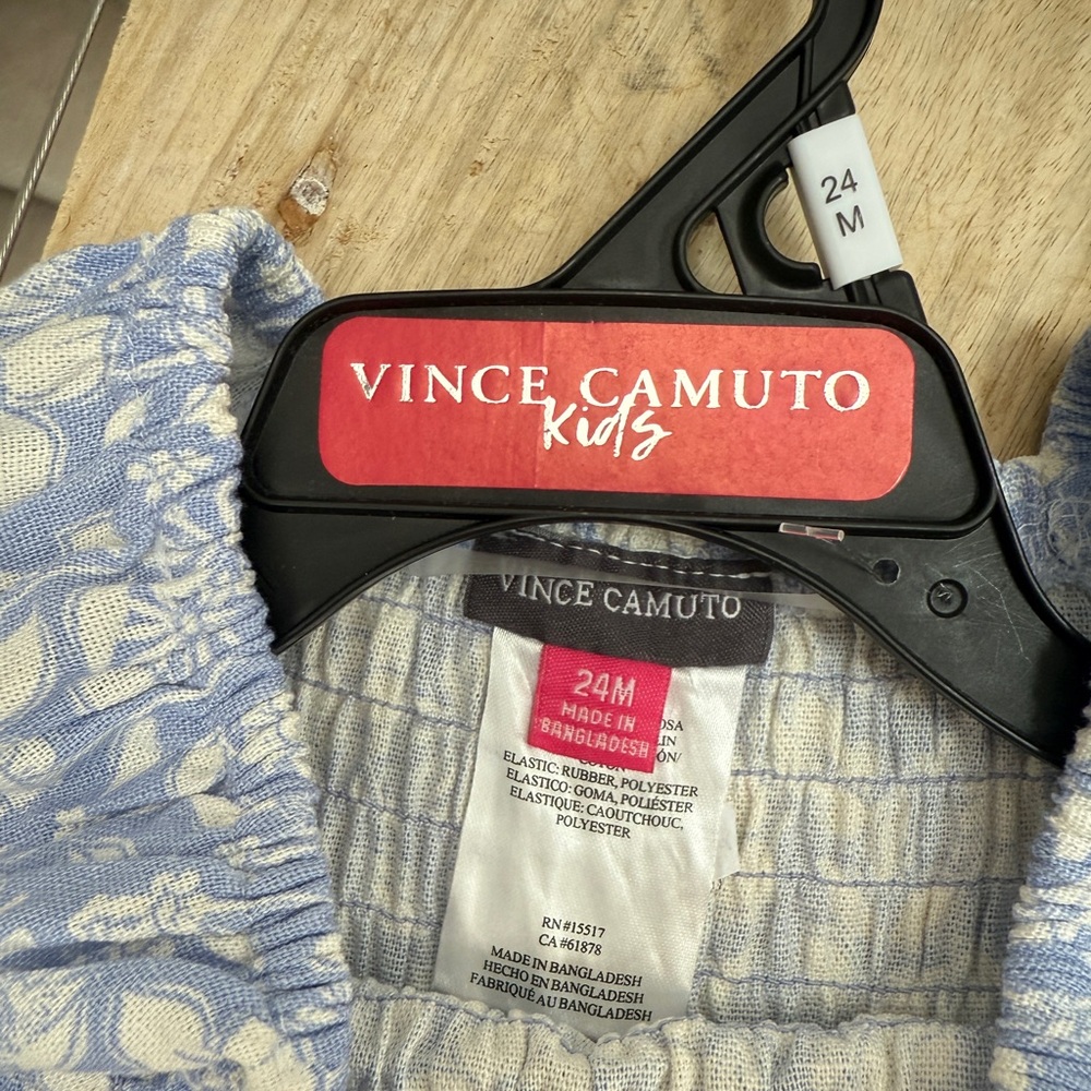 Vince Camuto Kids Blue Floral Romper Puff Sleeve Ruffle Bubble Romper | NWT 24M - Picture 7 of 7